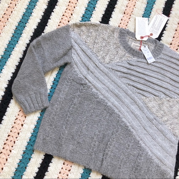 Current/Elliott Mixed Cable Sweater Chunky Knit - Picture 4 of 8